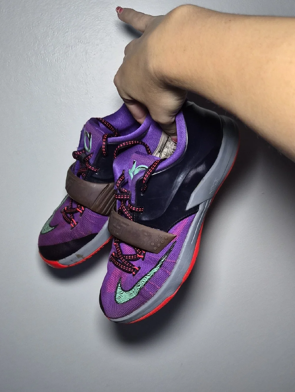 Nike KD Purple Basketball Sneakers with Mint Swoosh 3Y